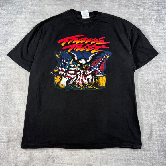 Hanes Other - Travis Tritt Shirt Mens Large Black Vintage 90s Country Music Flag Eagle Band